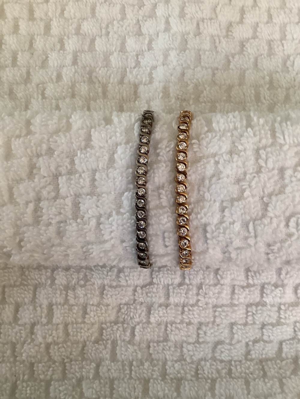 Vintage Bundle Silver faux Tennis Bracelets with CZ stones 7”